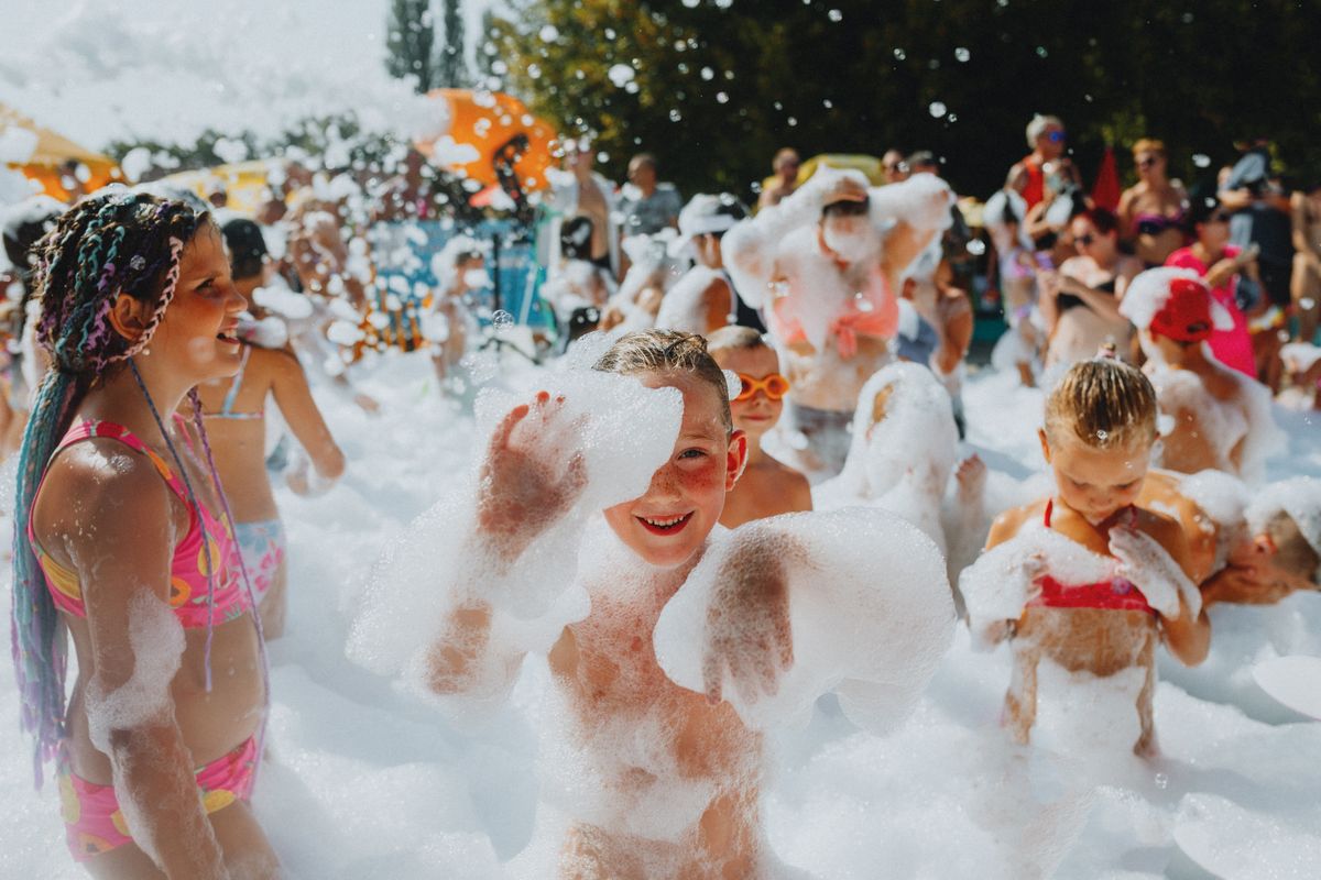 Foam party smiles