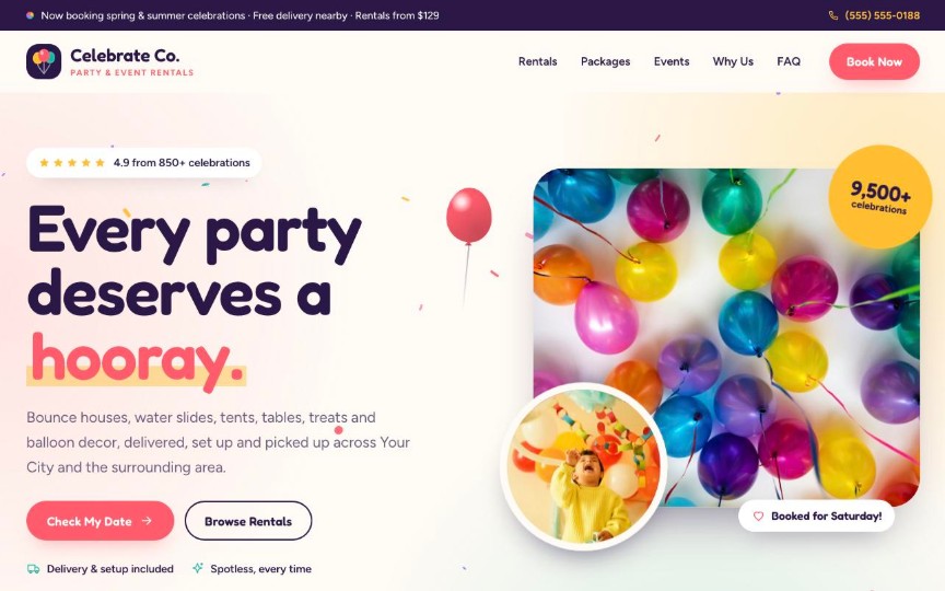 Hooray website design preview