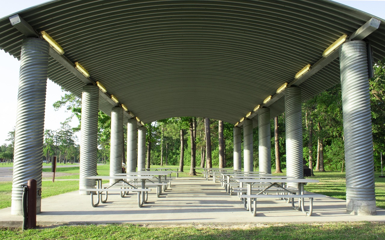 A park pavilion ready for a spring gathering