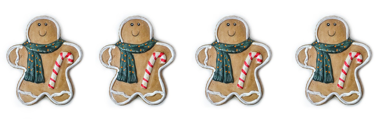 A row of iced gingerbread men