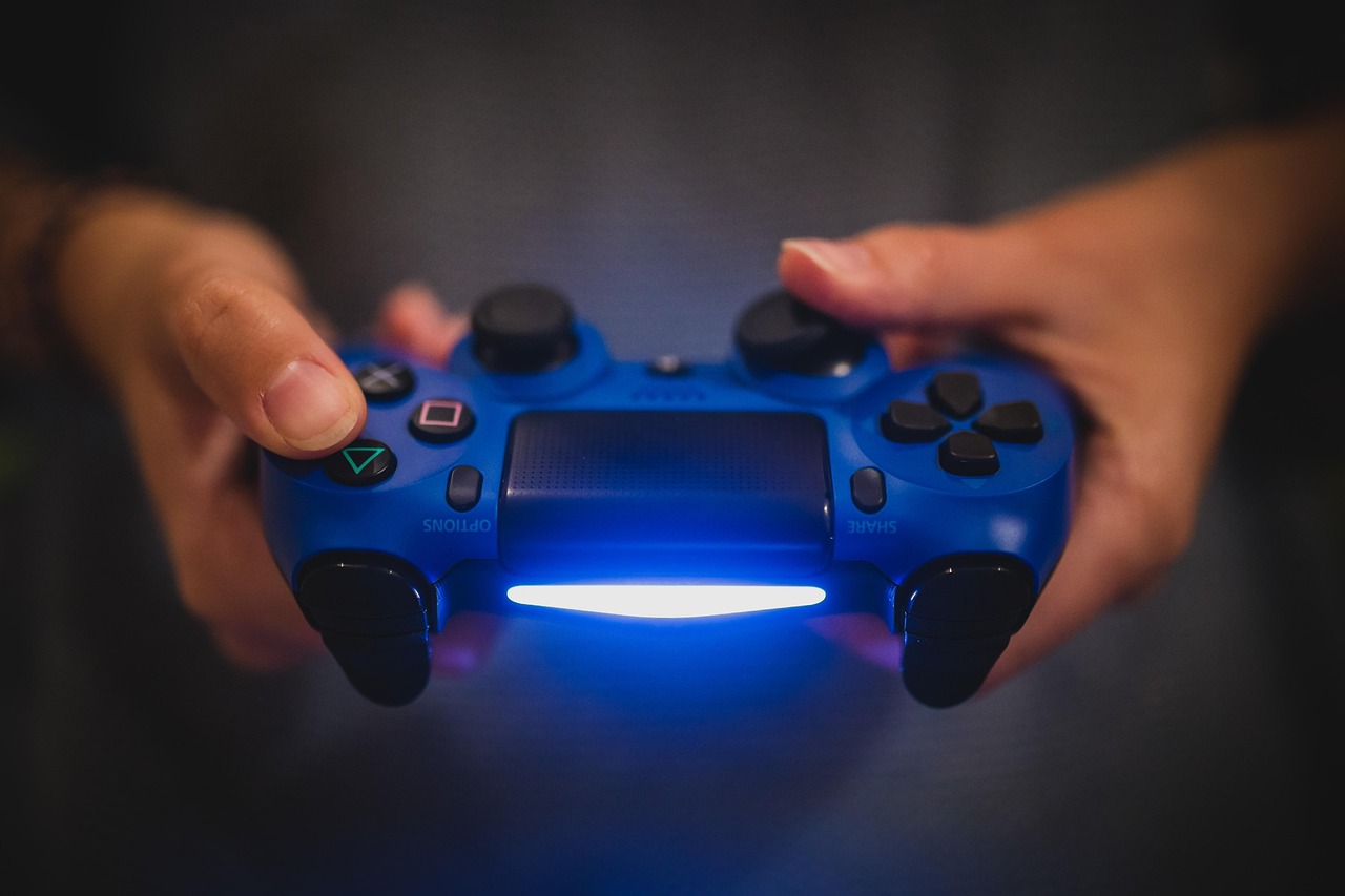 Electronic games set up for an event